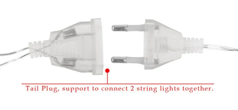 Christmas Lights AC 220V EU Plug Romantic Fairy Star LED Curtain String Lighting For Holiday Wedding Garland Party Decoration