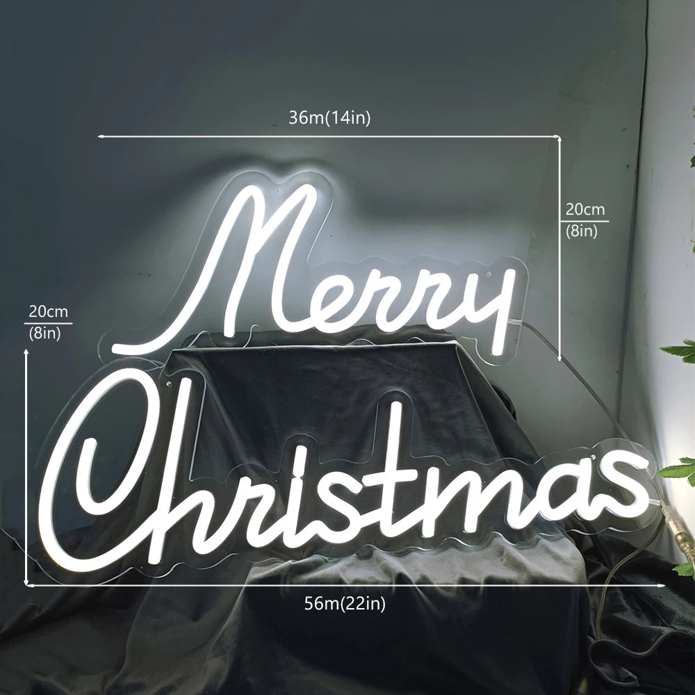 Christmas Neon Light Sign Wall Art Lamp for Bar Room Decor Merry Christmas Night Garden Lighting Home Bar Perfect Gift