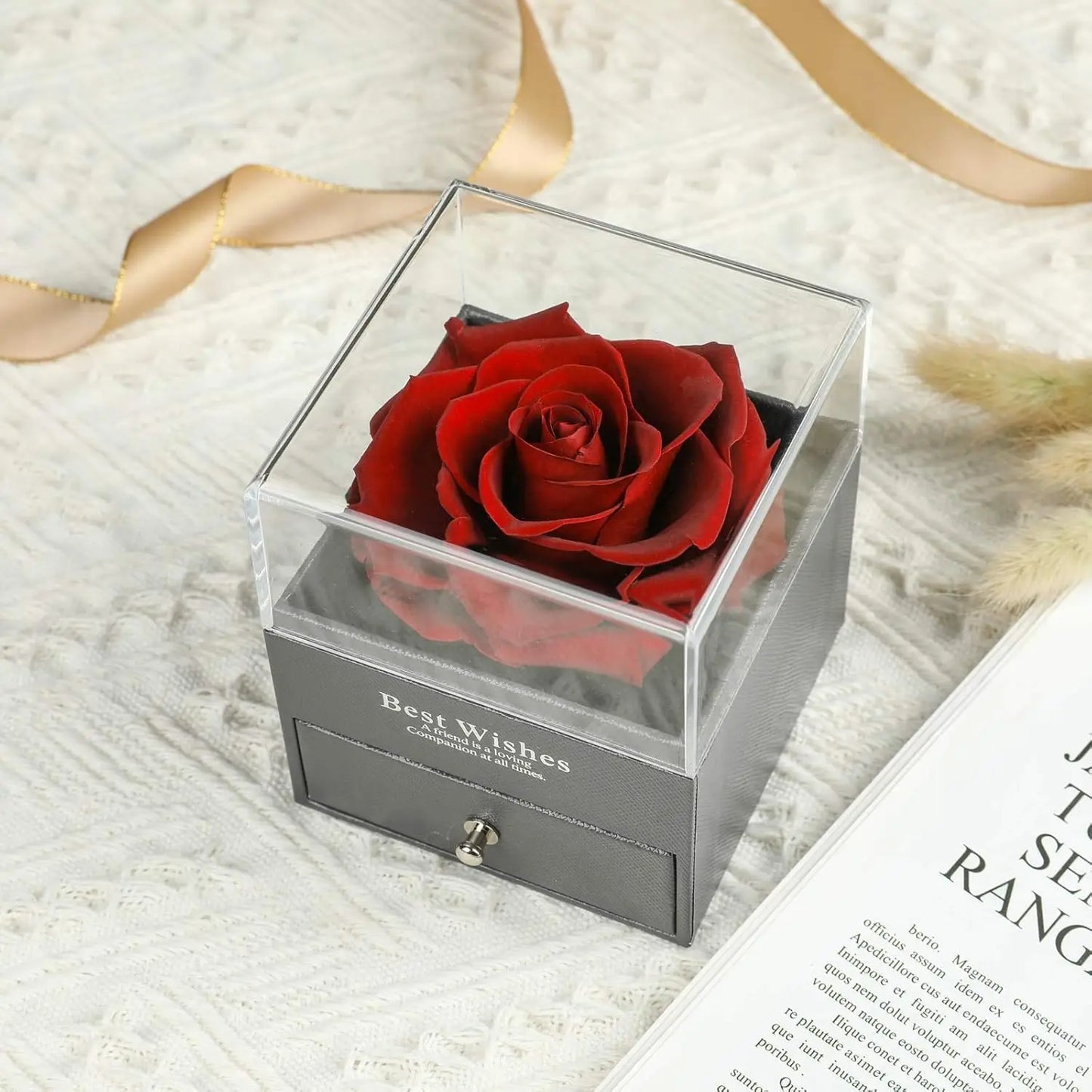 Romantic Rose Gift Box with Necklace - Women's Valentine/Xmas/Mother's Day Gift - For Wife Daughter BFF
