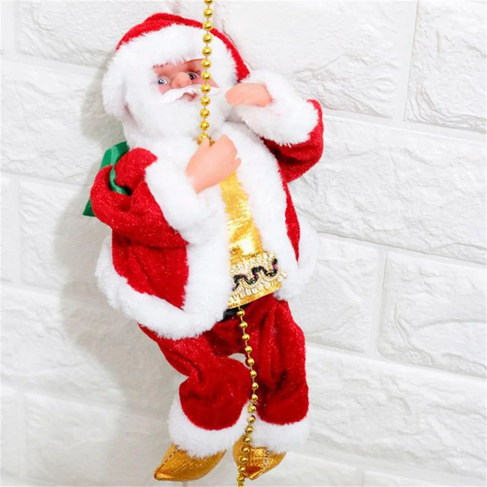 Climbing Beads Santa Claus Music Electric Doll Rope Christmas Gifts Ornaments Cross border wholesale fashion hotsale funny adult