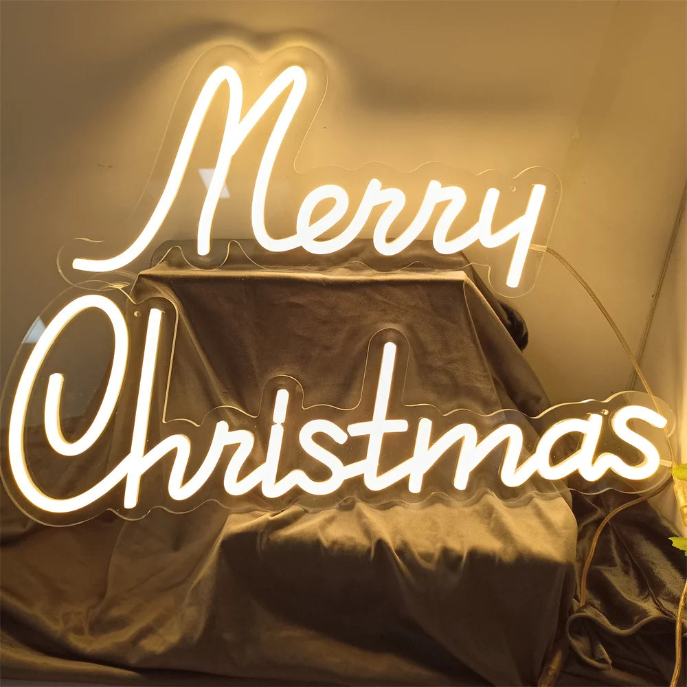 Christmas Neon Light Sign Wall Art Lamp for Bar Room Decor Merry Christmas Night Garden Lighting Home Bar Perfect Gift