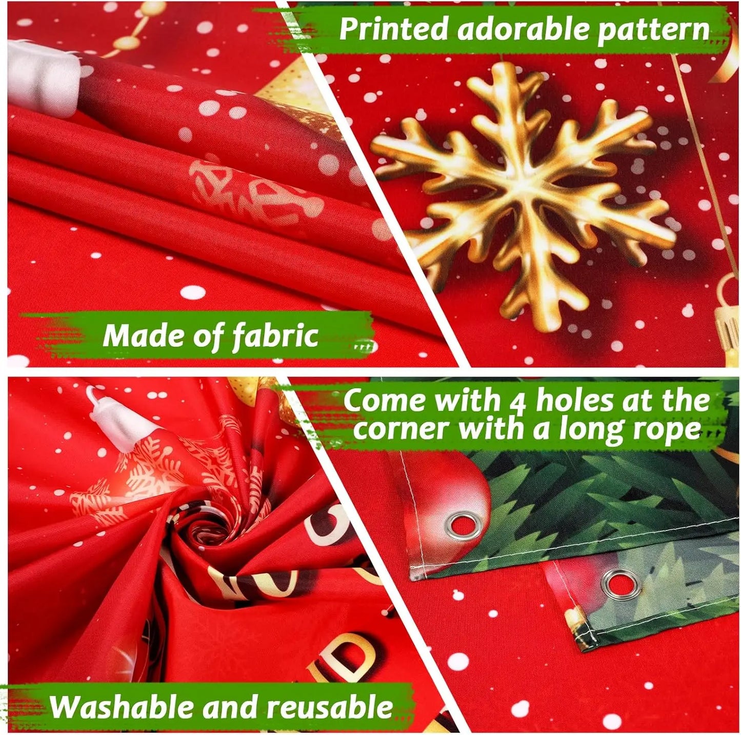 Christmas Door Cover Decoration Merry Christmas Tree Ornament Ball Photography Backdrop Xmas Outdoor Sign for Home Wall Outdoor