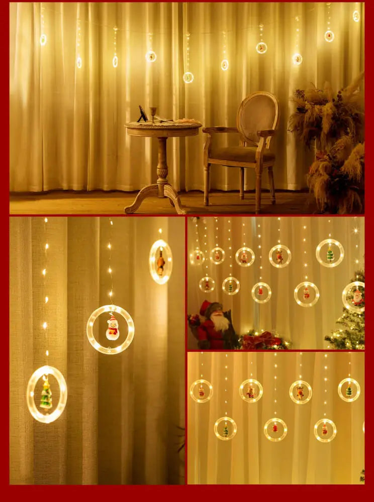 Christmas Led Decorative Lights Strip Star Curtain Lights Christmas Tree Lights String Festival Atmosphere Lights Star Lights