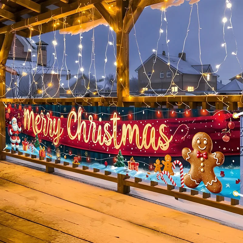 Christmas Outdoor Banner Merry Christmas Decorations For Home 2025 Outdoor Decor Xmas Navidad Noel Natal Happy New Year 2026