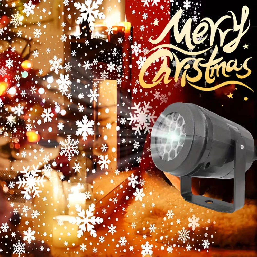 Christmas Snowfall Projector Lights Highlight Dynamic LED Snow Xmas Snowflake Spotlight Lighting Projector for Home Room Decor