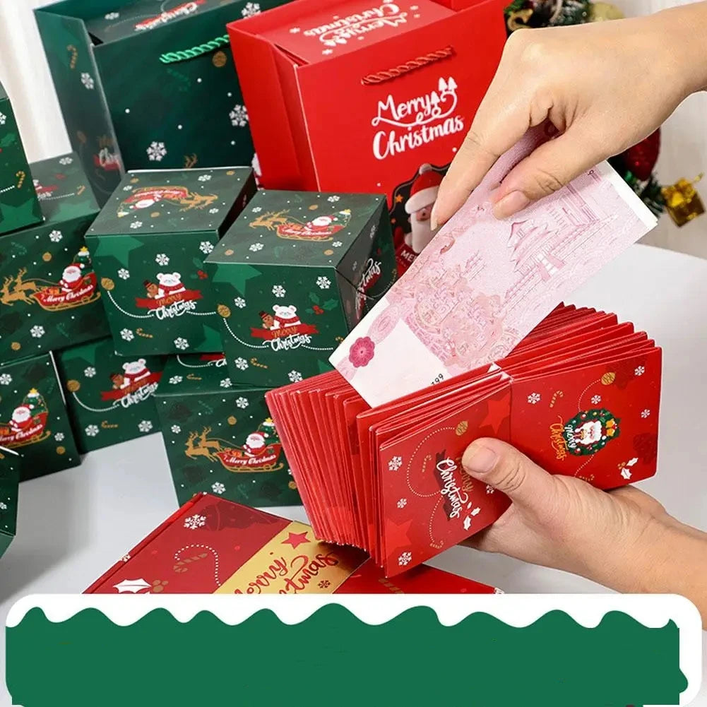 Christmas Gift Box Diy Folding Paper Boxs Money Pop Up Birthday Wedding Surprise Bounce Boxs Explosion Red Envelope Gift Box Set