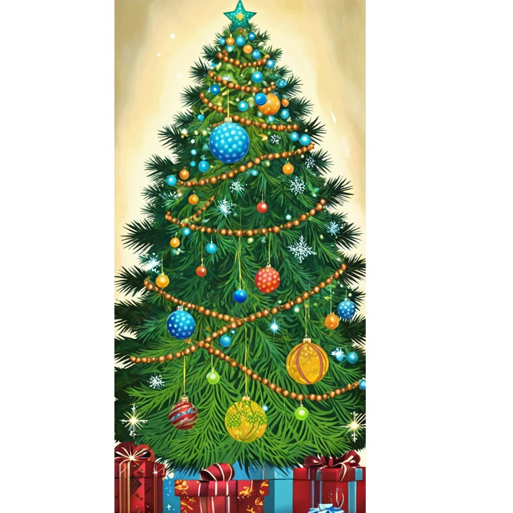 Christmas Outdoor Decorations Xmas Tree Pattern Christmas Door Cover Santa Xmas Elves Backdrop Banner Party House Door Hang