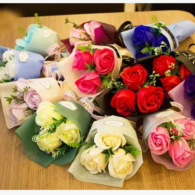Valentine's Day Gift Artificial Flowers Rose Soap Bouquet Christmas Roses Creative Home Decoration