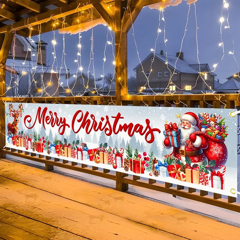 Christmas Outdoor Banner Merry Christmas Decorations For Home 2025 Outdoor Decor Xmas Navidad Noel Natal Happy New Year 2026