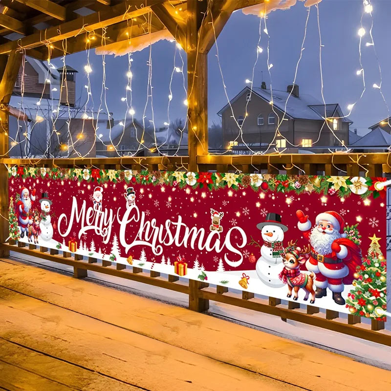 Christmas Outdoor Banner Merry Christmas Decorations For Home 2025 Outdoor Decor Xmas Navidad Noel Natal Happy New Year 2026