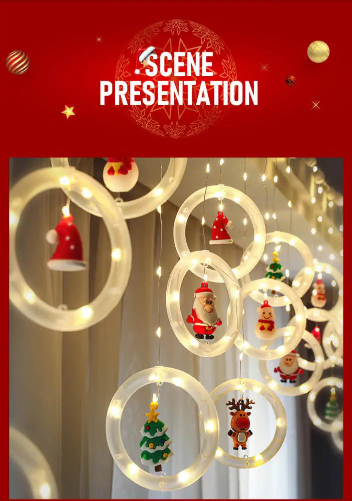 Christmas Led Decorative Lights Strip Star Curtain Lights Christmas Tree Lights String Festival Atmosphere Lights Star Lights