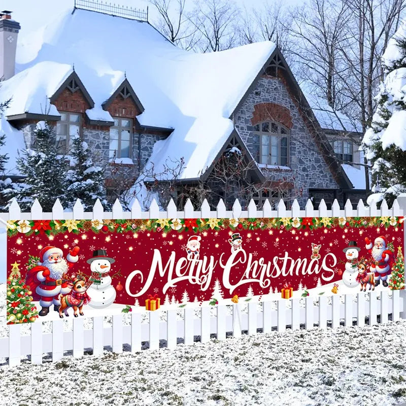 Christmas Outdoor Banner Merry Christmas Decorations For Home 2025 Outdoor Decor Xmas Navidad Noel Natal Happy New Year 2026