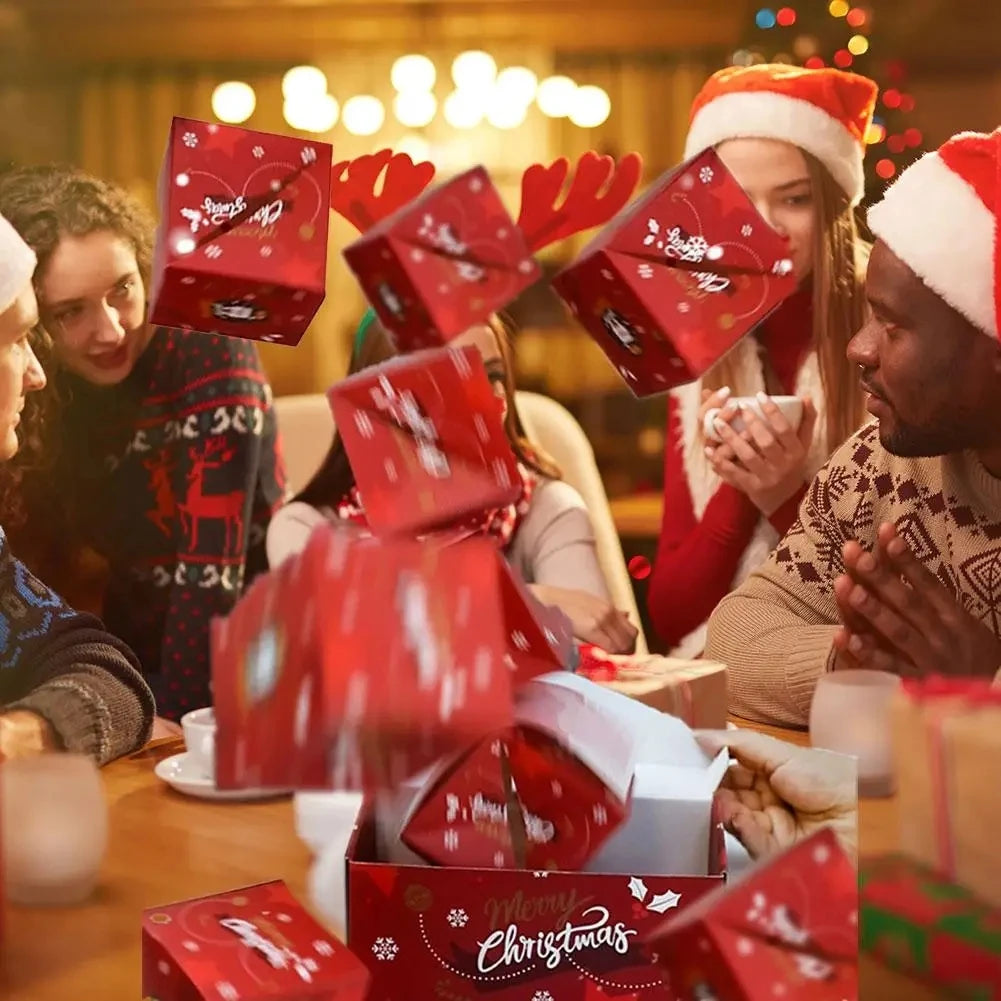 Christmas Gift Box Diy Folding Paper Boxs Money Pop Up Birthday Wedding Surprise Bounce Boxs Explosion Red Envelope Gift Box Set