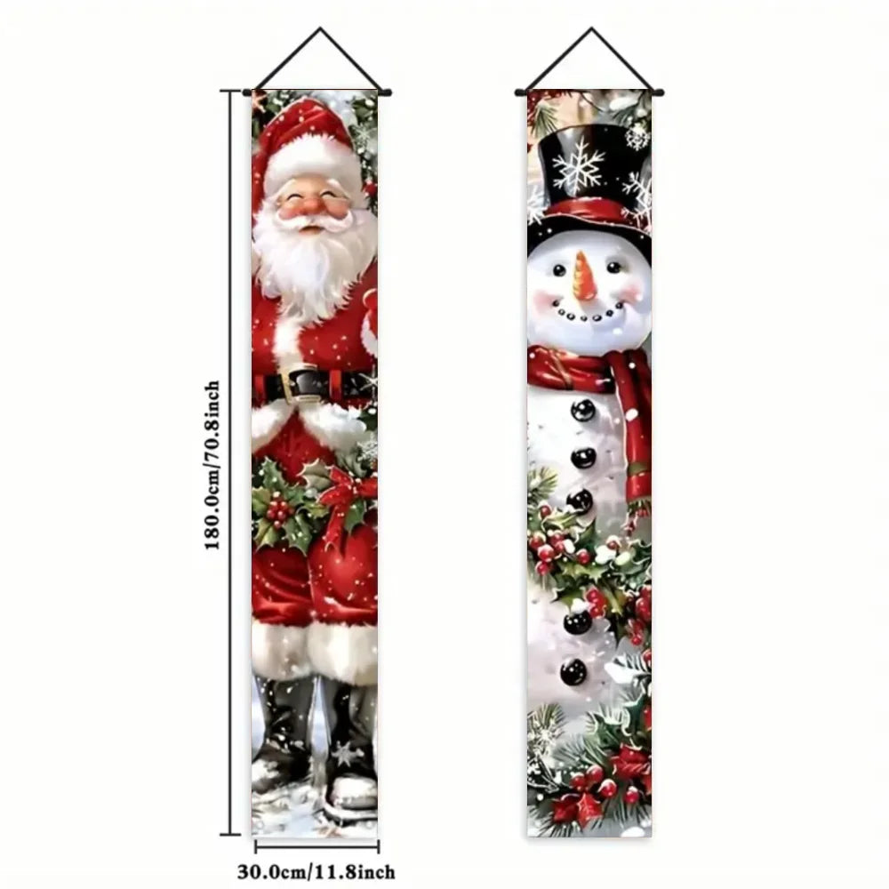 Christmas Hanging DoorBanner Antithetical Couplet Merry Christmas Party Decoration New Year 2026 Christmas Wall Banner Xmas Gift
