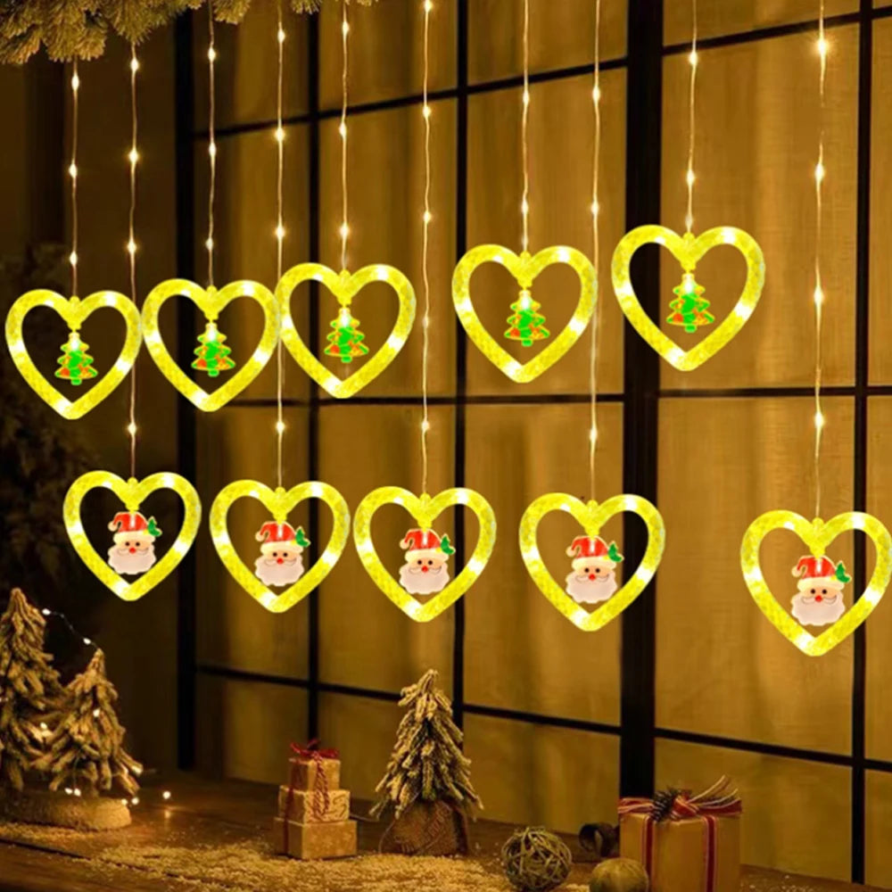 Christmas Led Decorative Lights Strip Star Curtain Lights Christmas Tree Lights String Festival Atmosphere Lights Star Lights