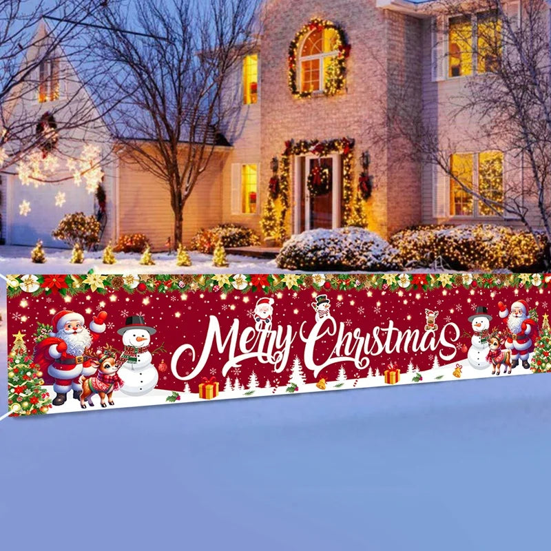 Christmas Outdoor Banner Merry Christmas Decorations For Home 2025 Outdoor Decor Xmas Navidad Noel Natal Happy New Year 2026