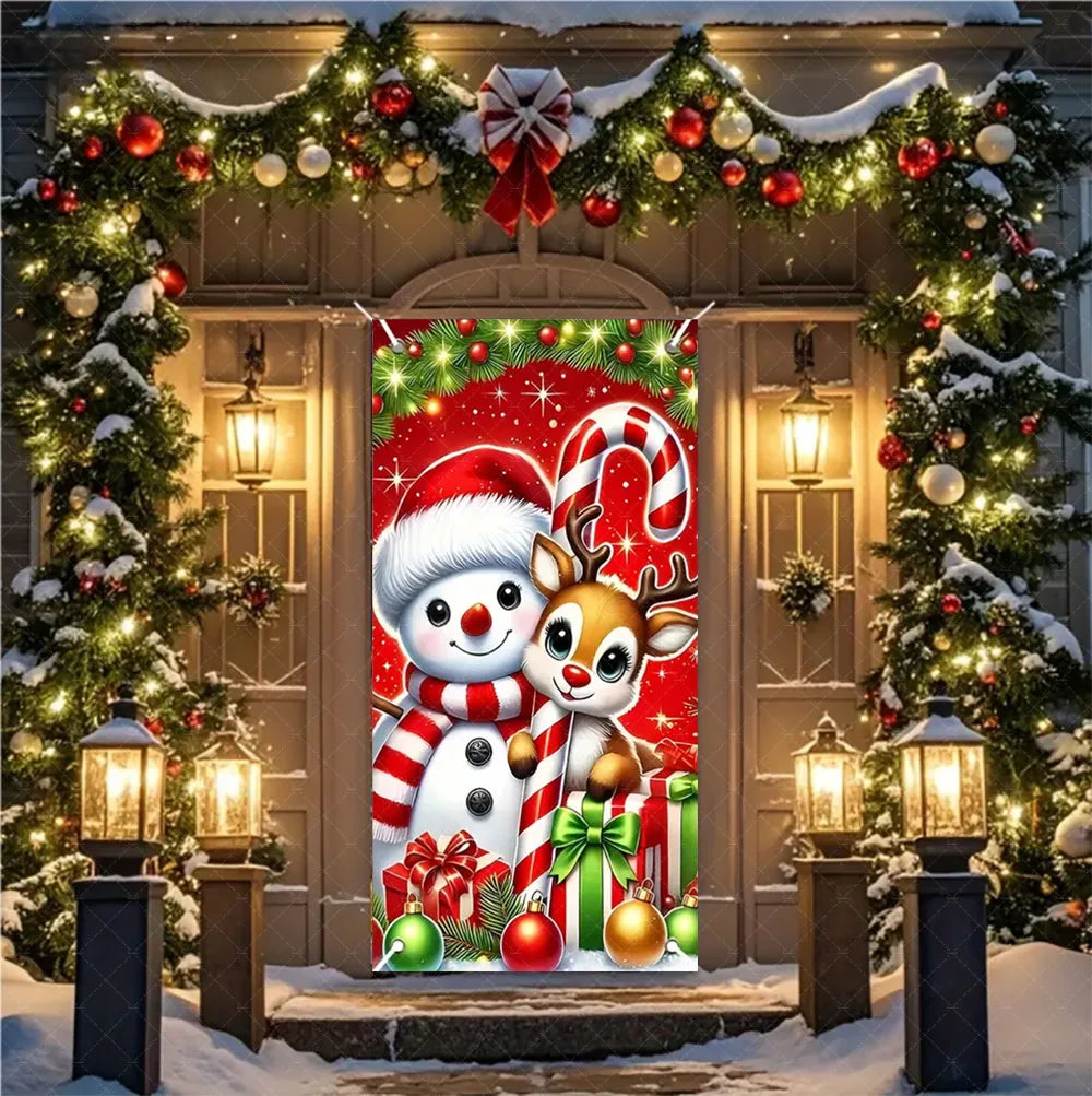 Christmas Hanging DoorBanner Antithetical Couplet Merry Christmas Party Decoration New Year 2026 Christmas Wall Banner Xmas Gift