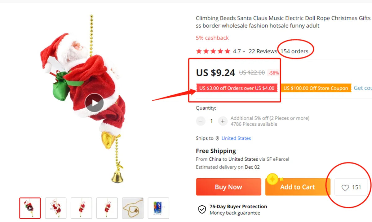 Climbing Beads Santa Claus Music Electric Doll Rope Christmas Gifts Ornaments Cross border wholesale fashion hotsale funny adult