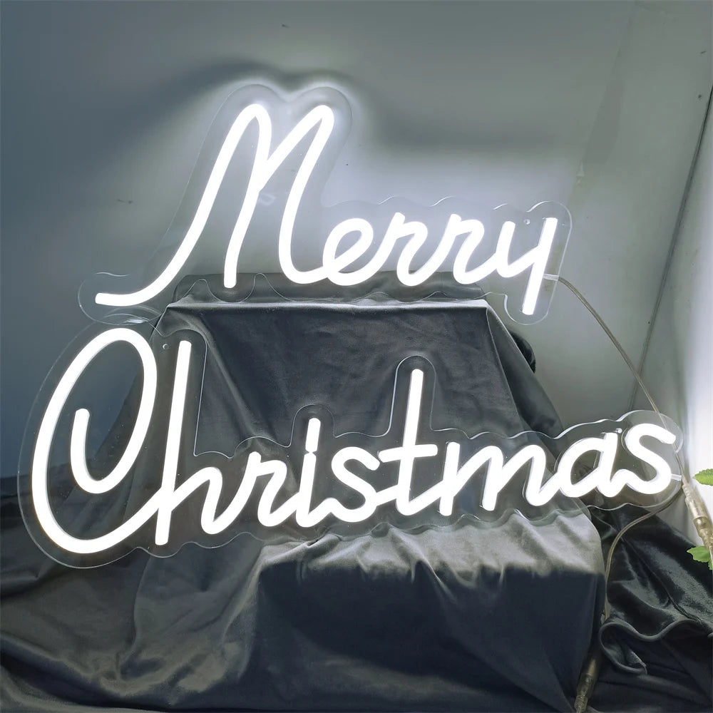 Christmas Neon Light Sign Wall Art Lamp for Bar Room Decor Merry Christmas Night Garden Lighting Home Bar Perfect Gift