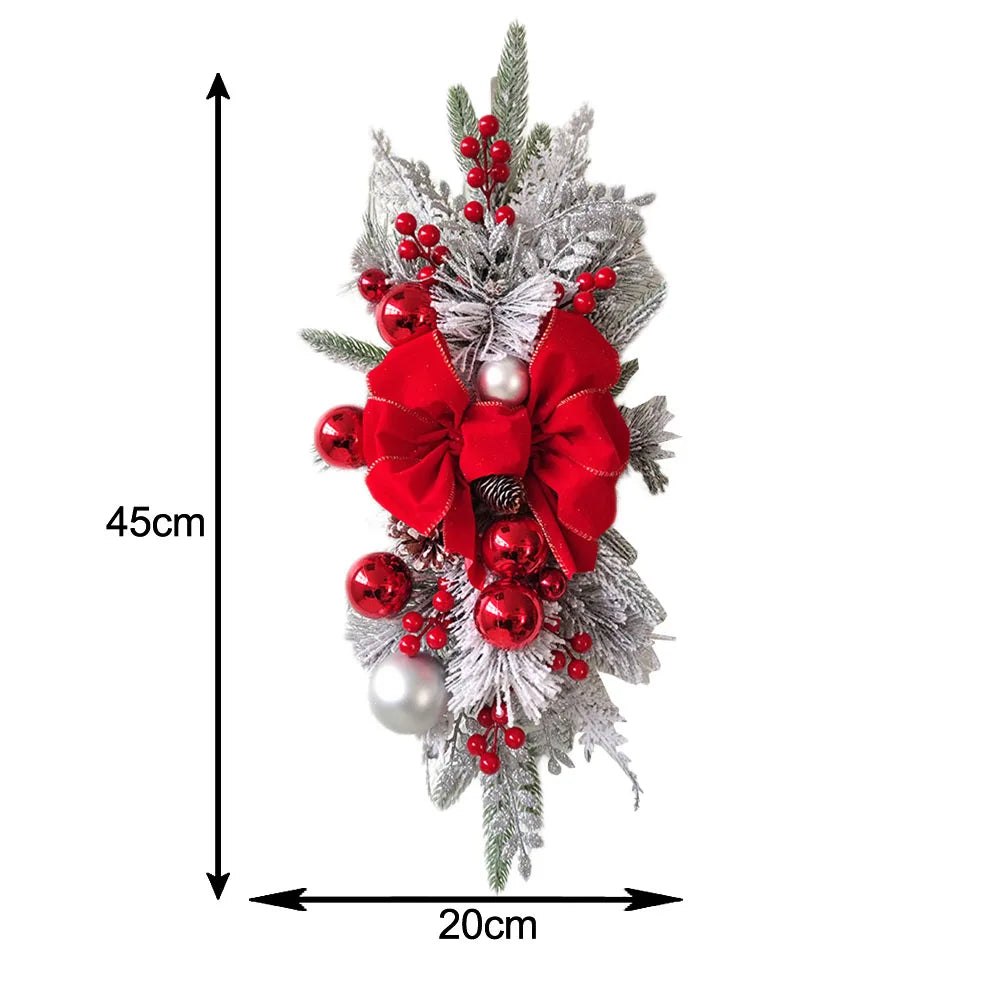 Christmas Staircase Decoration Wreath DIY Indoor Outdoor Garland Decoration With LED Decoration Prop Evening Party Dress Up Prop