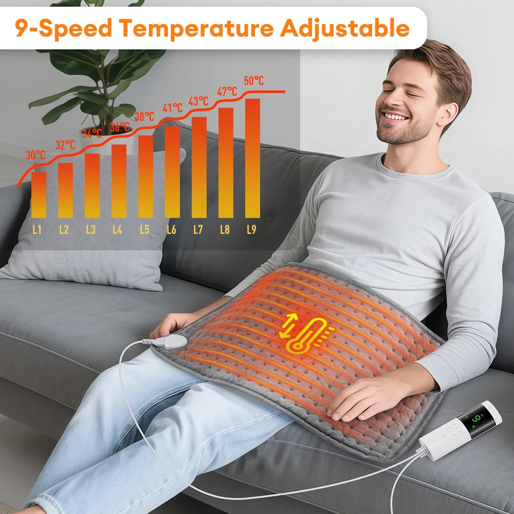 Electric Heating Pad Blanket - 9 Level 4 Mode Temperature Control Thermal Waist Belt Winter Warming Back Hand Warmer for Comfort