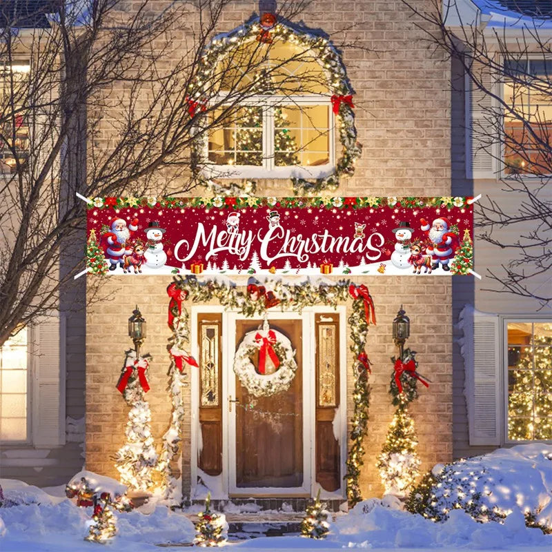 Christmas Outdoor Banner Merry Christmas Decorations For Home 2025 Outdoor Decor Xmas Navidad Noel Natal Happy New Year 2026