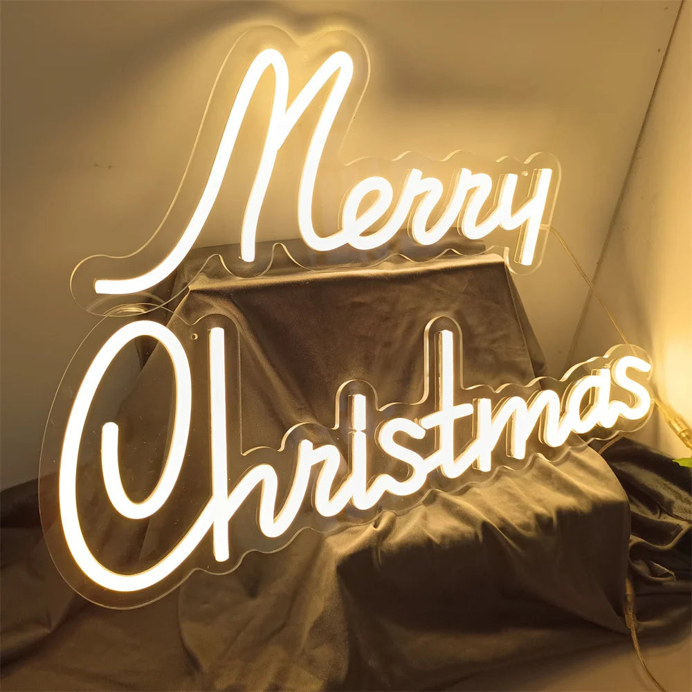 Christmas Neon Light Sign Wall Art Lamp for Bar Room Decor Merry Christmas Night Garden Lighting Home Bar Perfect Gift