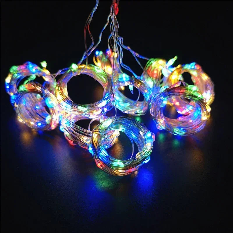 Xmas 8 Lighting Modes LED Curtain String Lights USB Powered Fairy Lights Indoor Garden Wedding Party Home Christmas Decoration