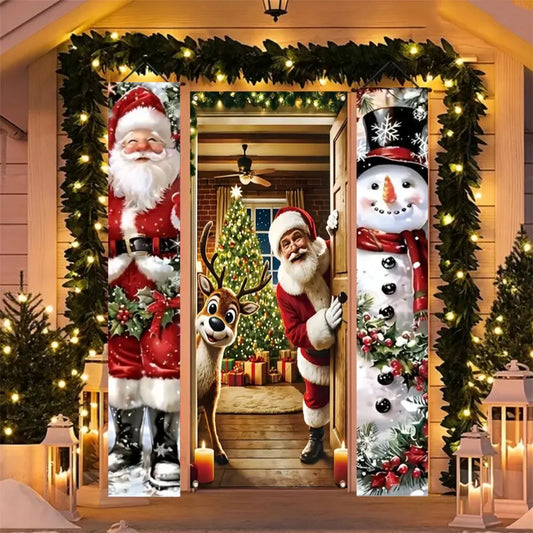 Christmas Hanging DoorBanner Antithetical Couplet Merry Christmas Party Decoration New Year 2026 Christmas Wall Banner Xmas Gift