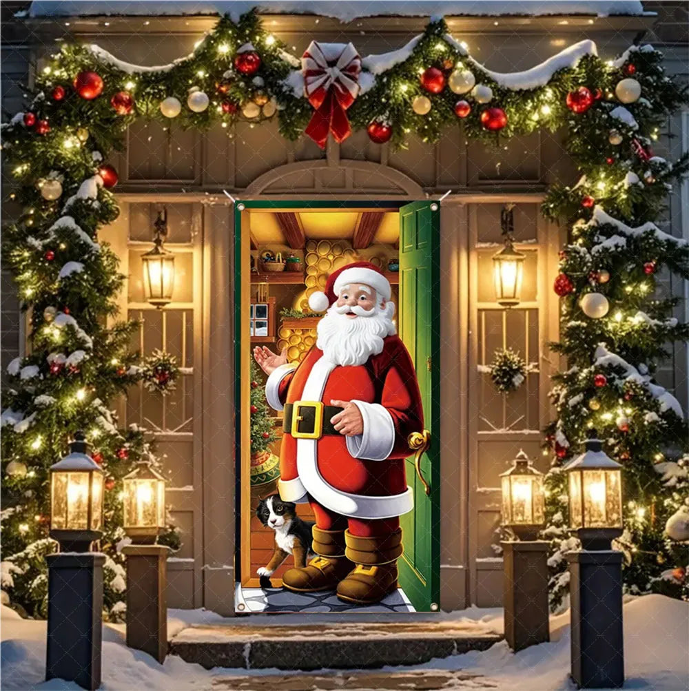Christmas Hanging DoorBanner Antithetical Couplet Merry Christmas Party Decoration New Year 2026 Christmas Wall Banner Xmas Gift
