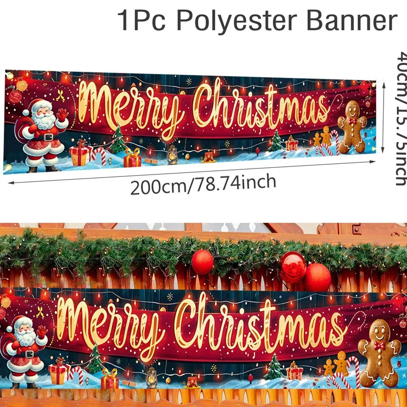 Christmas Outdoor Banner Merry Christmas Decorations For Home 2025 Outdoor Decor Xmas Navidad Noel Natal Happy New Year 2026