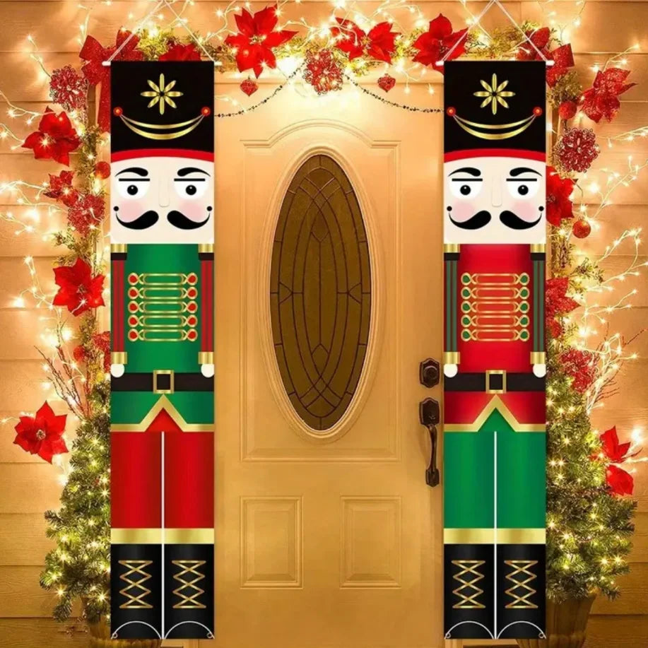 Christmas Hanging DoorBanner Antithetical Couplet Merry Christmas Party Decoration New Year 2026 Christmas Wall Banner Xmas Gift